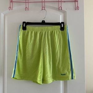 Reebok lime green & blue mesh shorts